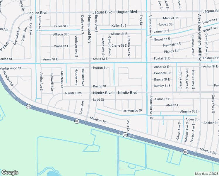 map of restaurants, bars, coffee shops, grocery stores, and more near 646 Hutton Street in Lehigh Acres