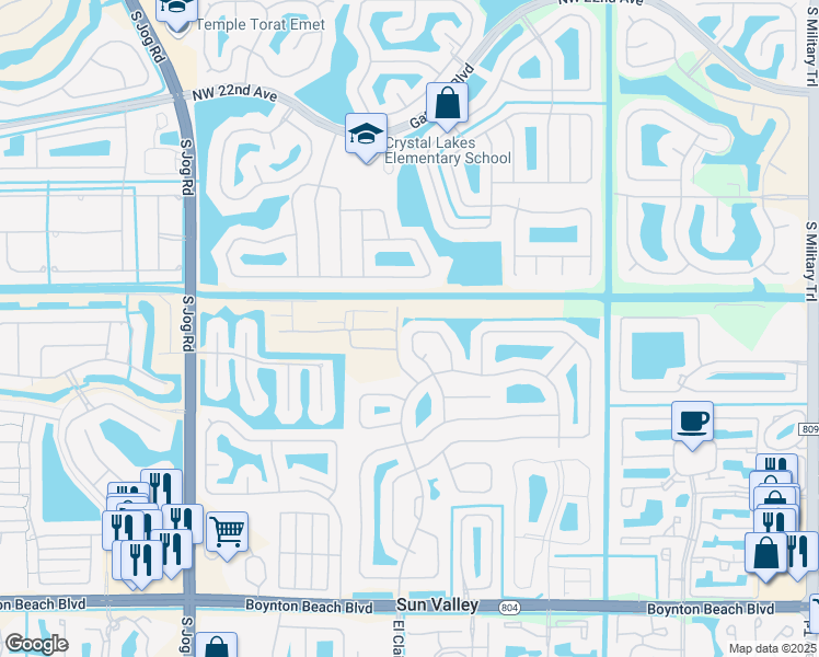 map of restaurants, bars, coffee shops, grocery stores, and more near 9333 Laurel Green Drive in Boynton Beach