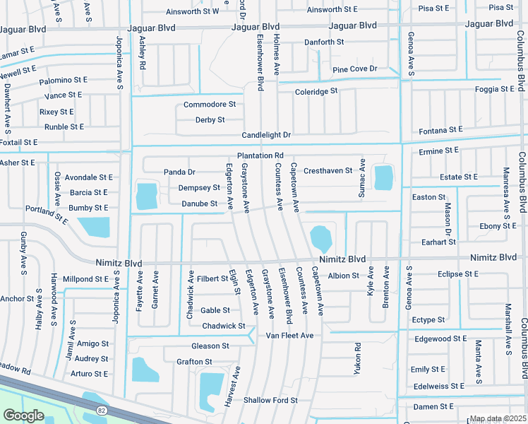 map of restaurants, bars, coffee shops, grocery stores, and more near 873 Eisenhower Blvd in Lehigh Acres