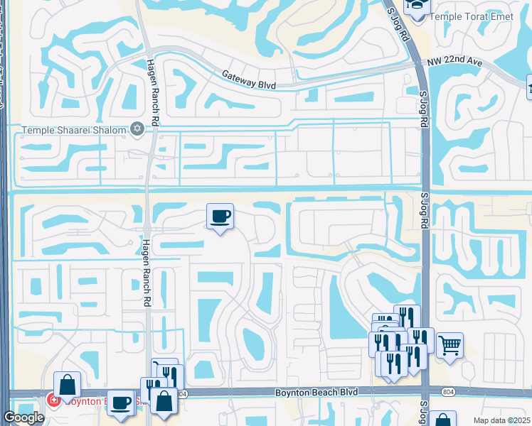 map of restaurants, bars, coffee shops, grocery stores, and more near 7039 Summer Tree Drive in Boynton Beach