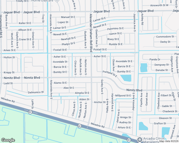 map of restaurants, bars, coffee shops, grocery stores, and more near 926 Bell Boulevard in Lehigh Acres