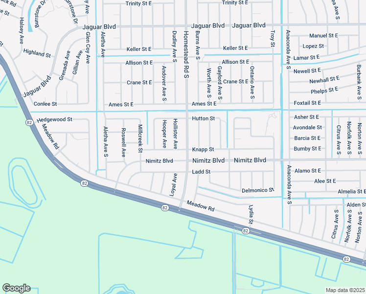 map of restaurants, bars, coffee shops, grocery stores, and more near 932 Homestead Road South in Lehigh Acres