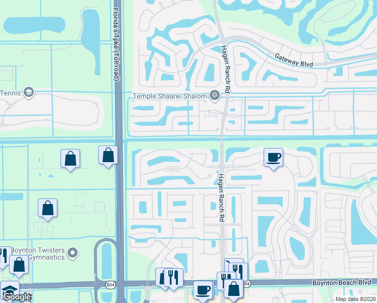 map of restaurants, bars, coffee shops, grocery stores, and more near 7719 Majestic Palm Drive in Boynton Beach