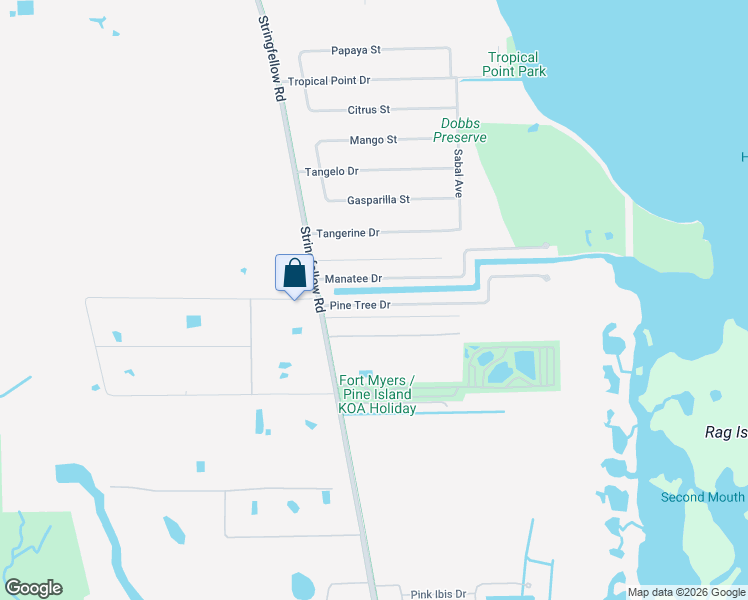 map of restaurants, bars, coffee shops, grocery stores, and more near 3660 Snowbird Lane in Saint James City