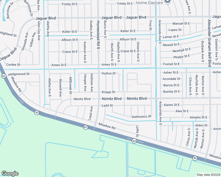 map of restaurants, bars, coffee shops, grocery stores, and more near 933 Hepburn Avenue in Lehigh Acres