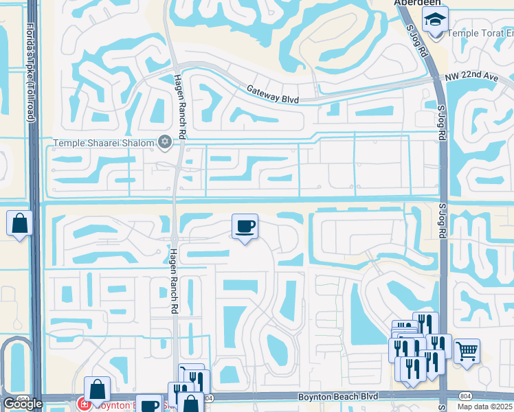 map of restaurants, bars, coffee shops, grocery stores, and more near 7180 Trentino Way in Boynton Beach