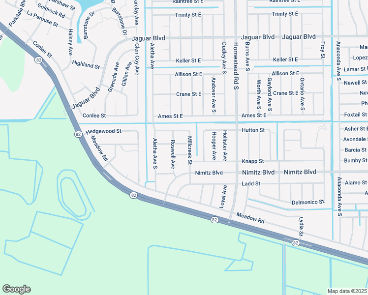 map of restaurants, bars, coffee shops, grocery stores, and more near 519 Alabaster Street in Lehigh Acres