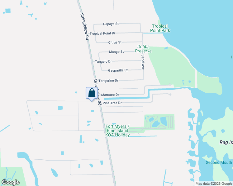 map of restaurants, bars, coffee shops, grocery stores, and more near 3681 Perkins Lane in Saint James City