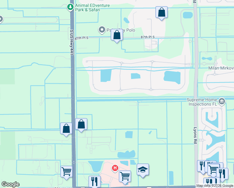 map of restaurants, bars, coffee shops, grocery stores, and more near 9354 Equus Circle in Boynton Beach