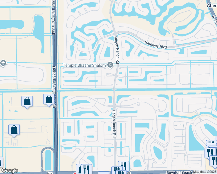 map of restaurants, bars, coffee shops, grocery stores, and more near 7554 Caprio Drive in Boynton Beach