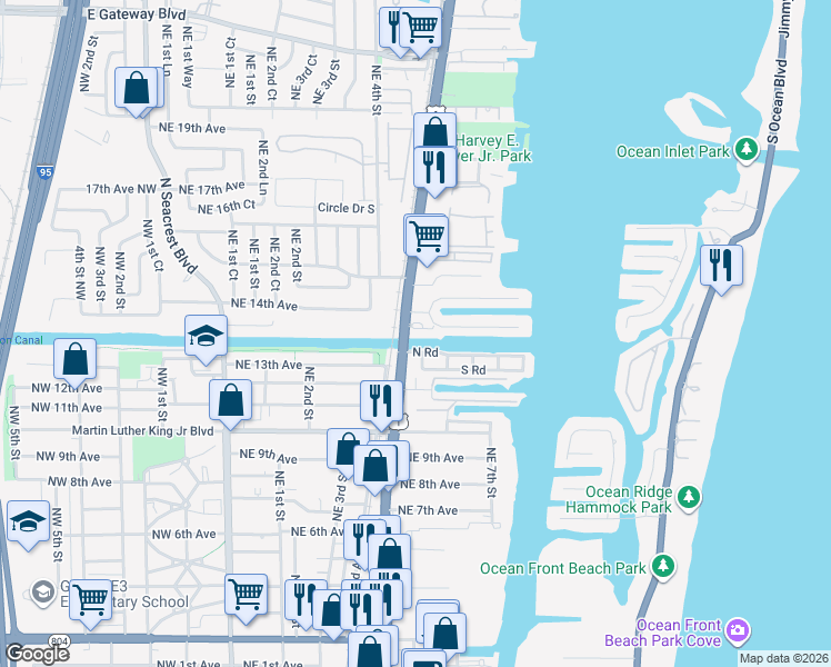 map of restaurants, bars, coffee shops, grocery stores, and more near 1030 Murano Bay Drive in Boynton Beach
