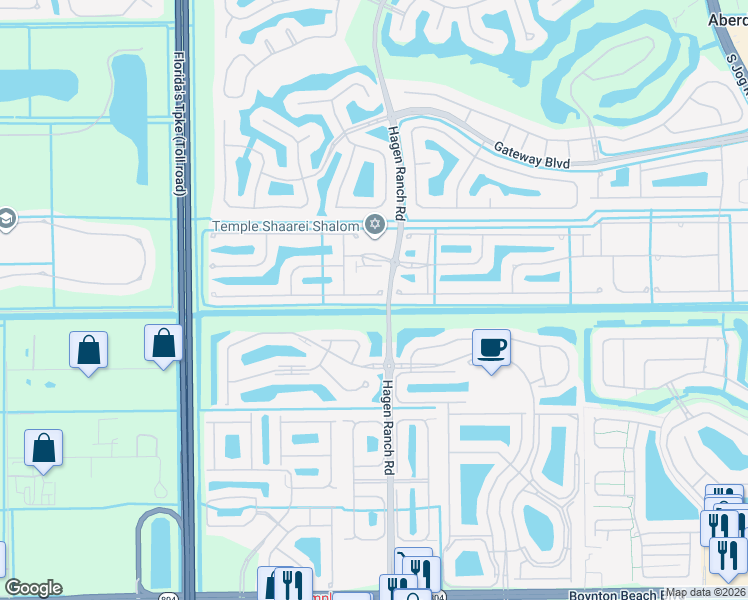 map of restaurants, bars, coffee shops, grocery stores, and more near 7548 Caprio Drive in Boynton Beach