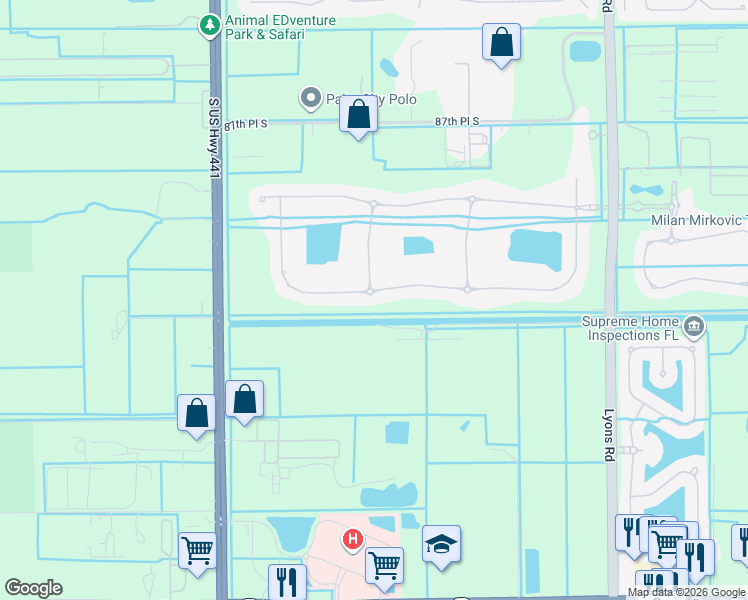 map of restaurants, bars, coffee shops, grocery stores, and more near 9354 Equus Circle in Boynton Beach