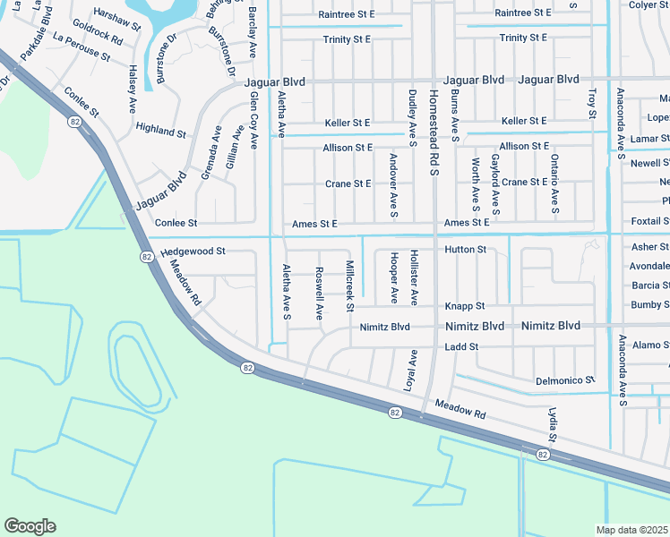 map of restaurants, bars, coffee shops, grocery stores, and more near 519 Alabaster Street in Lehigh Acres
