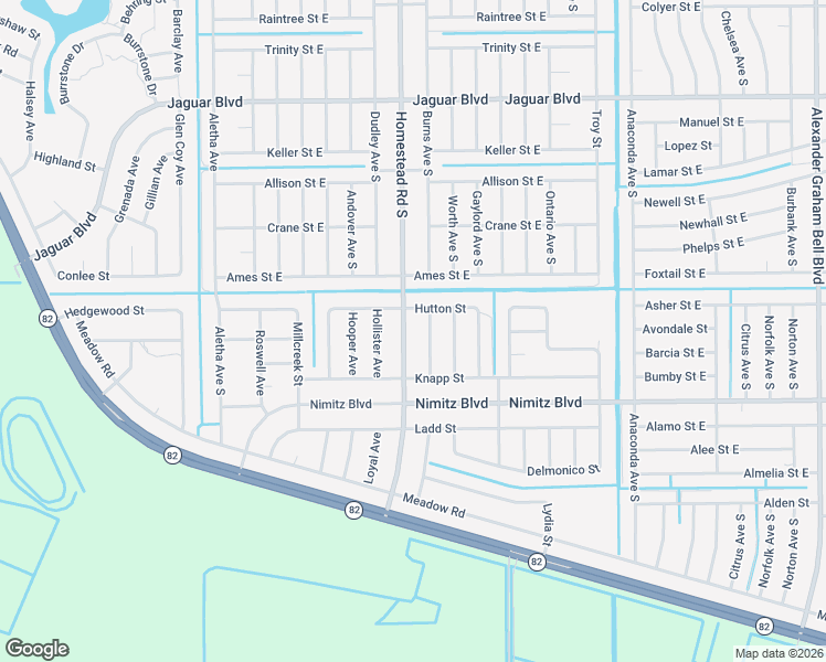 map of restaurants, bars, coffee shops, grocery stores, and more near 912 Homestead Road South in Lehigh Acres