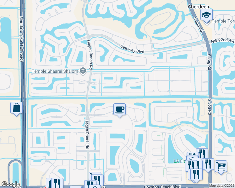 map of restaurants, bars, coffee shops, grocery stores, and more near 7252 Trentino Way in Boynton Beach