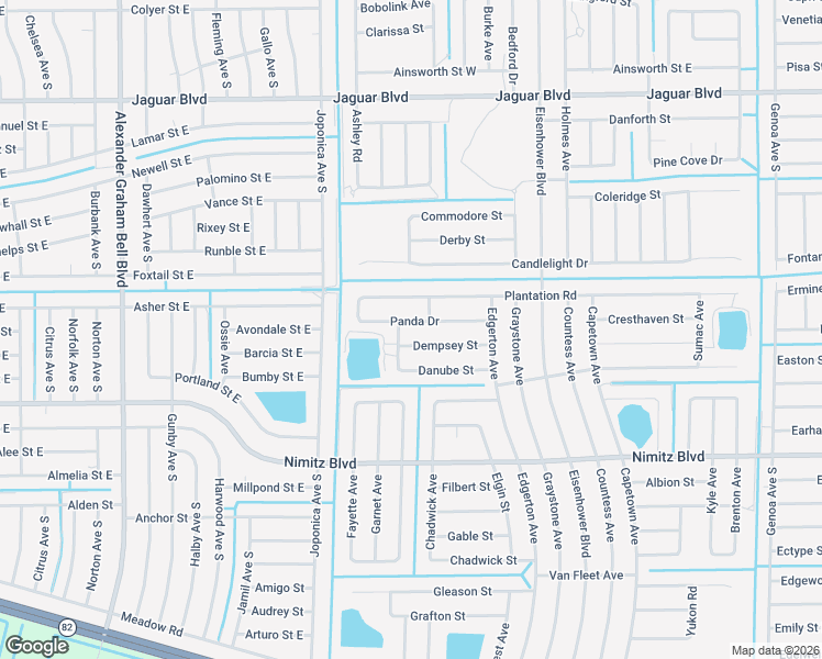 map of restaurants, bars, coffee shops, grocery stores, and more near 926 Panda Drive in Lehigh Acres