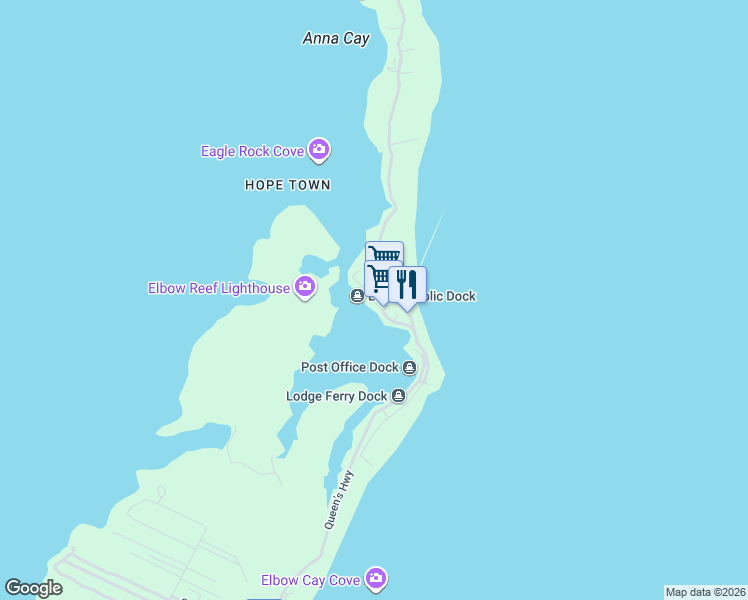 map of restaurants, bars, coffee shops, grocery stores, and more near in Elbow Cay