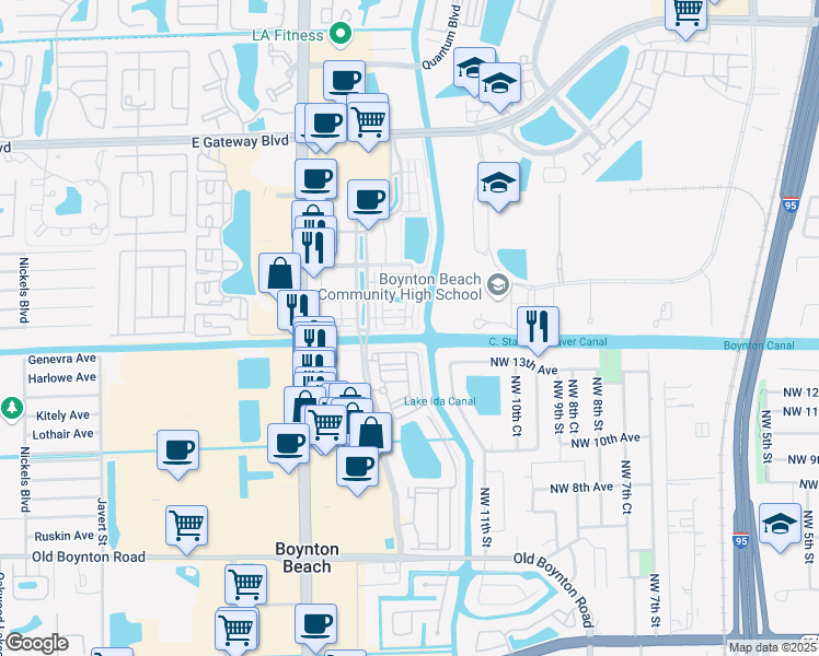 map of restaurants, bars, coffee shops, grocery stores, and more near 1311 Piazza Pitti in Boynton Beach