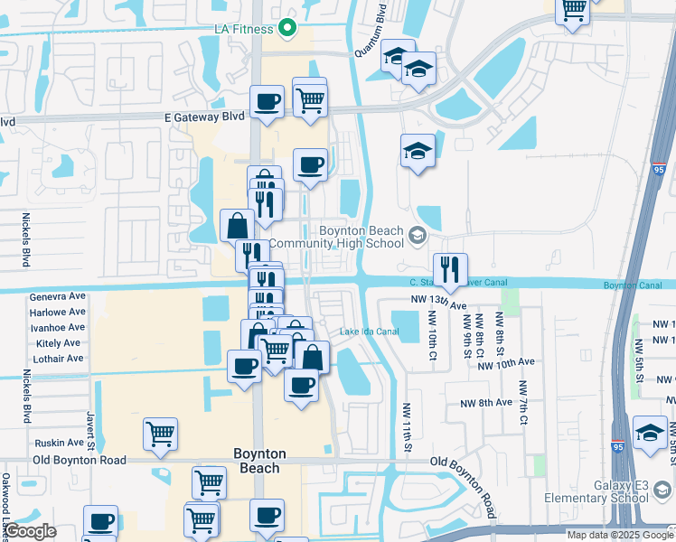 map of restaurants, bars, coffee shops, grocery stores, and more near 1220 Piazza Antinori in Boynton Beach