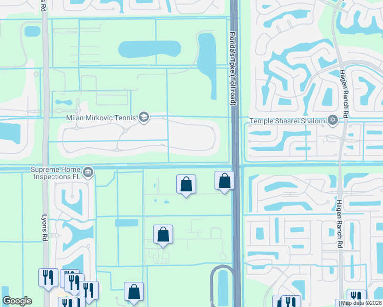 map of restaurants, bars, coffee shops, grocery stores, and more near 8915 Grand Prix Lane in Boynton Beach