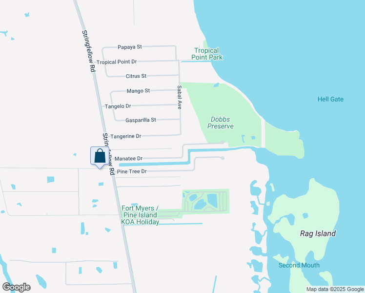 map of restaurants, bars, coffee shops, grocery stores, and more near 3360 Manatee Drive in Saint James City