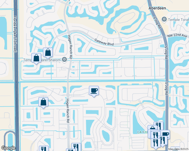 map of restaurants, bars, coffee shops, grocery stores, and more near 7252 Trentino Way in Boynton Beach