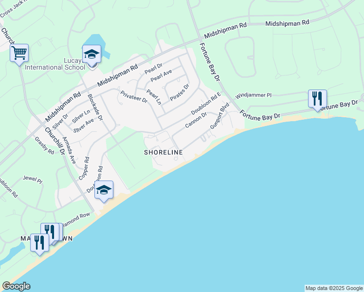 map of restaurants, bars, coffee shops, grocery stores, and more near Cannon Avenue in Freeport