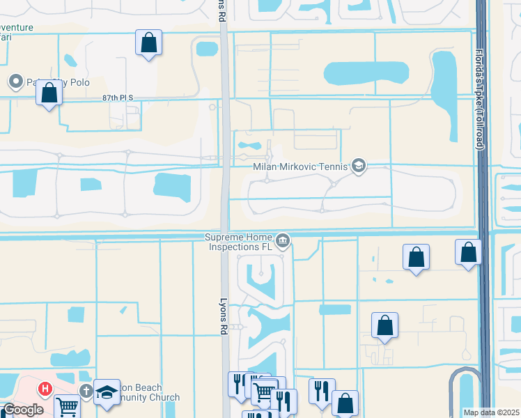map of restaurants, bars, coffee shops, grocery stores, and more near 8324 Grand Prix Lane in Boynton Beach