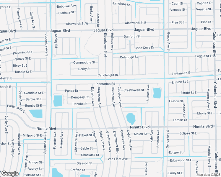 map of restaurants, bars, coffee shops, grocery stores, and more near 1027 Plantation Road in Lehigh Acres
