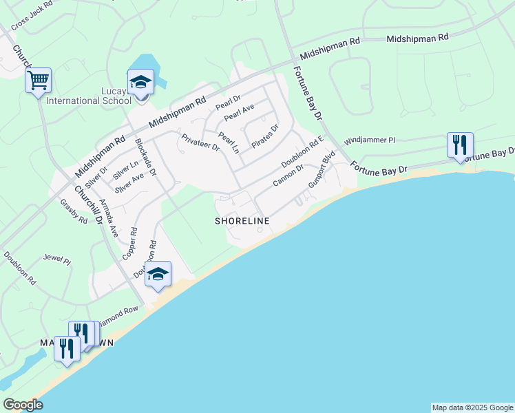 map of restaurants, bars, coffee shops, grocery stores, and more near Cannon Avenue in Freeport