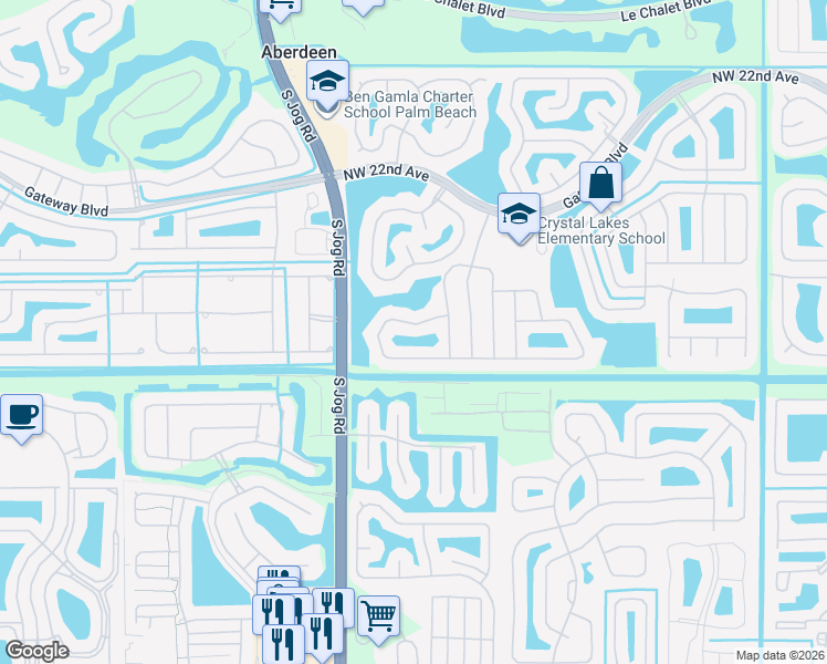map of restaurants, bars, coffee shops, grocery stores, and more near 6465 Terra Rosa Circle in Boynton Beach