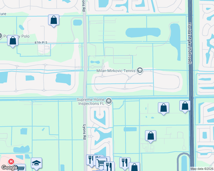 map of restaurants, bars, coffee shops, grocery stores, and more near 8476 Grand Prix Lane in Boynton Beach