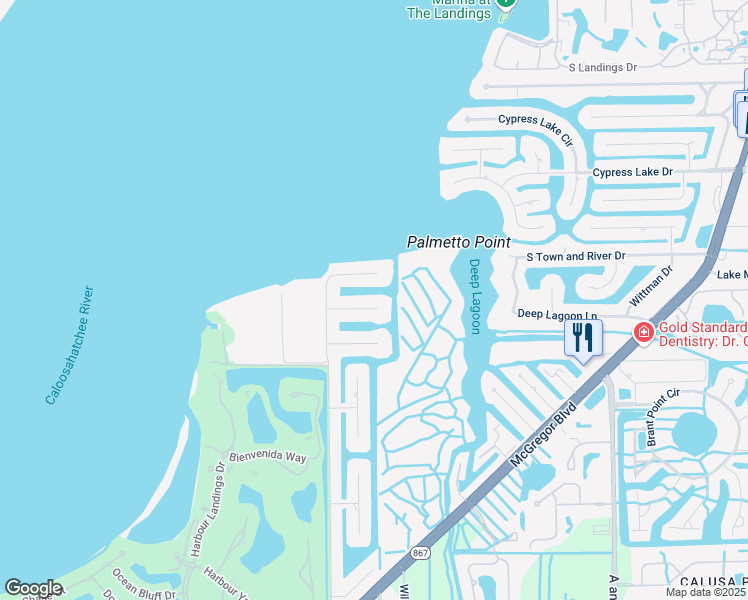 map of restaurants, bars, coffee shops, grocery stores, and more near 4809 Sherry Lane in Fort Myers