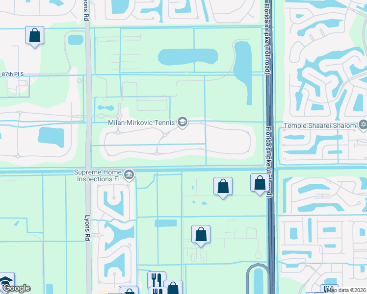 map of restaurants, bars, coffee shops, grocery stores, and more near 8716 Grand Prix Lane in Boynton Beach