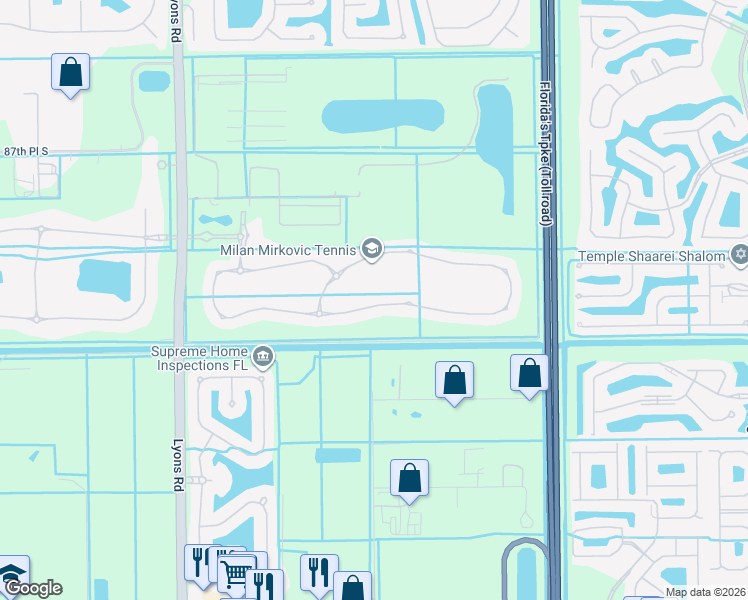 map of restaurants, bars, coffee shops, grocery stores, and more near 8716 Grand Prix Lane in Boynton Beach