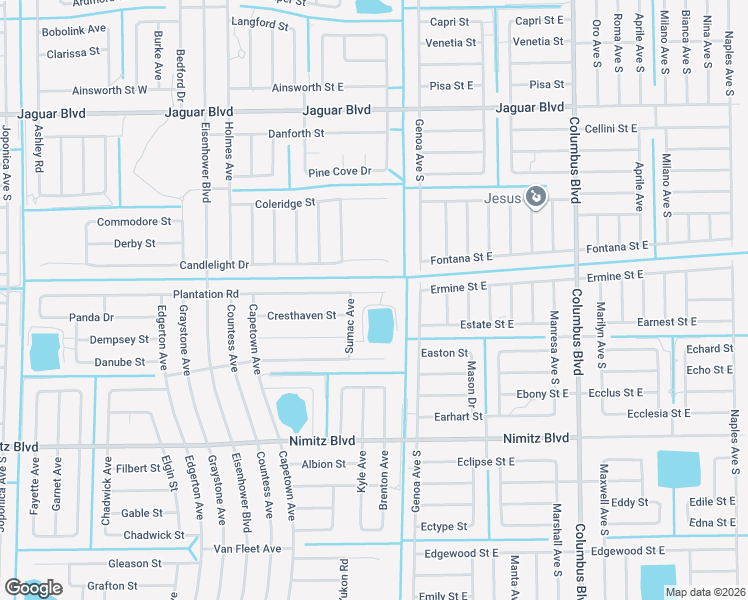 map of restaurants, bars, coffee shops, grocery stores, and more near 1147 Plantation Road in Lehigh Acres