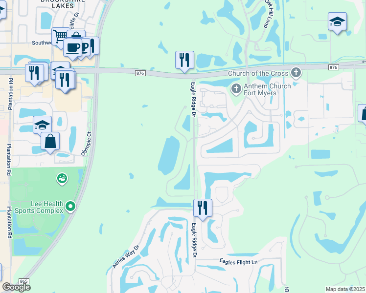 map of restaurants, bars, coffee shops, grocery stores, and more near 7576 Cameron Circle in Fort Myers
