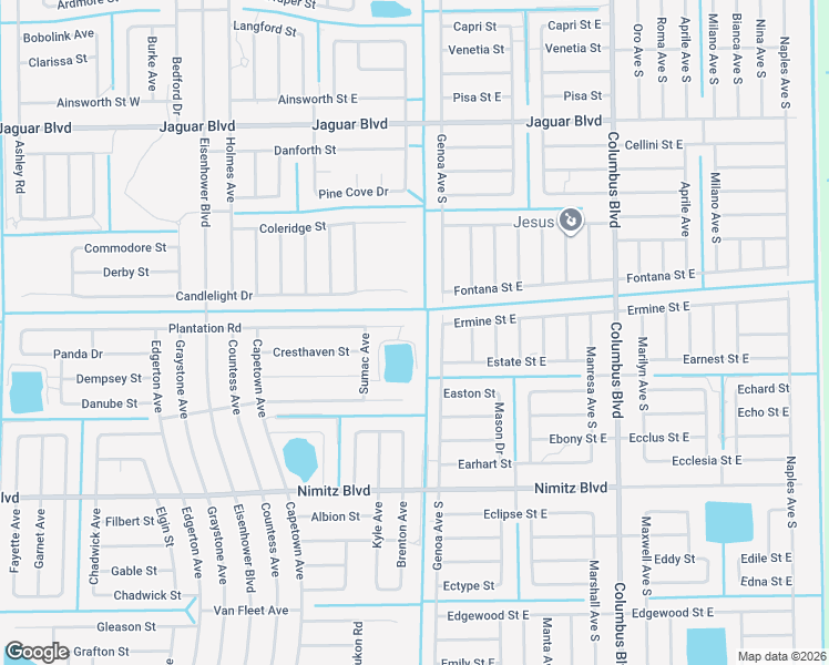 map of restaurants, bars, coffee shops, grocery stores, and more near 1147 Plantation Road in Lehigh Acres