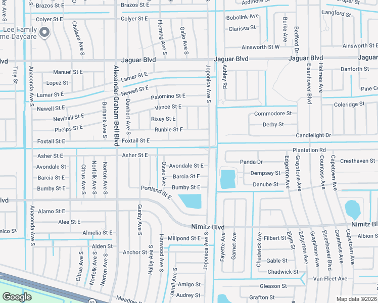 map of restaurants, bars, coffee shops, grocery stores, and more near 891 Asher Street East in Lehigh Acres