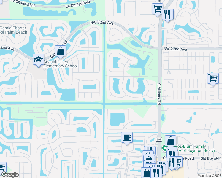 map of restaurants, bars, coffee shops, grocery stores, and more near 9060 Chrysanthemum Drive in Boynton Beach