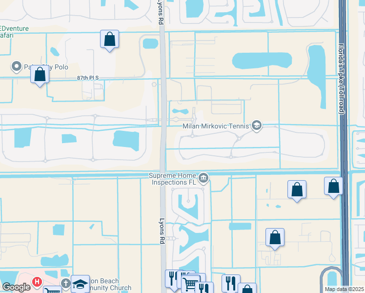 map of restaurants, bars, coffee shops, grocery stores, and more near 8324 Grand Prix Lane in Boynton Beach