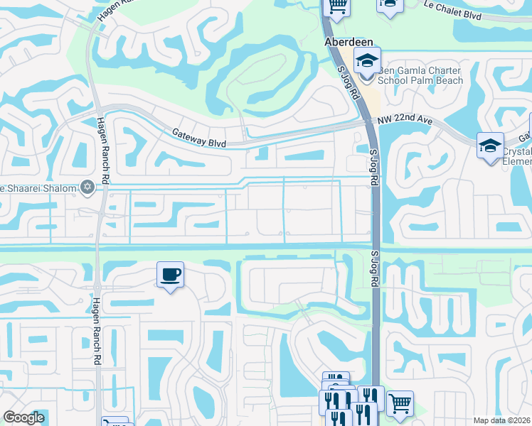 map of restaurants, bars, coffee shops, grocery stores, and more near 6768 Catania Drive in Boynton Beach