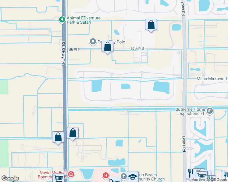 map of restaurants, bars, coffee shops, grocery stores, and more near in Boynton Beach