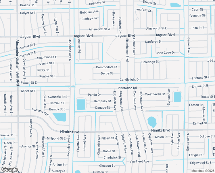 map of restaurants, bars, coffee shops, grocery stores, and more near 971 Plantation Road in Lehigh Acres
