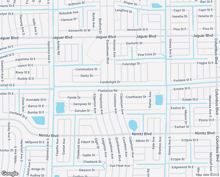 map of restaurants, bars, coffee shops, grocery stores, and more near 1027 Plantation Road in Lehigh Acres