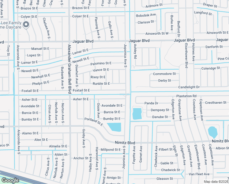 map of restaurants, bars, coffee shops, grocery stores, and more near 891 Asher Street East in Lehigh Acres