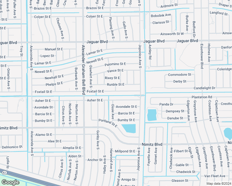 map of restaurants, bars, coffee shops, grocery stores, and more near 836 Foxtail Street East in Lehigh Acres