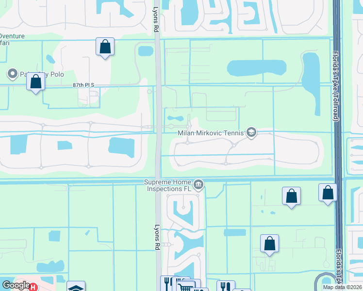 map of restaurants, bars, coffee shops, grocery stores, and more near 8324 Grand Prix Lane in Boynton Beach