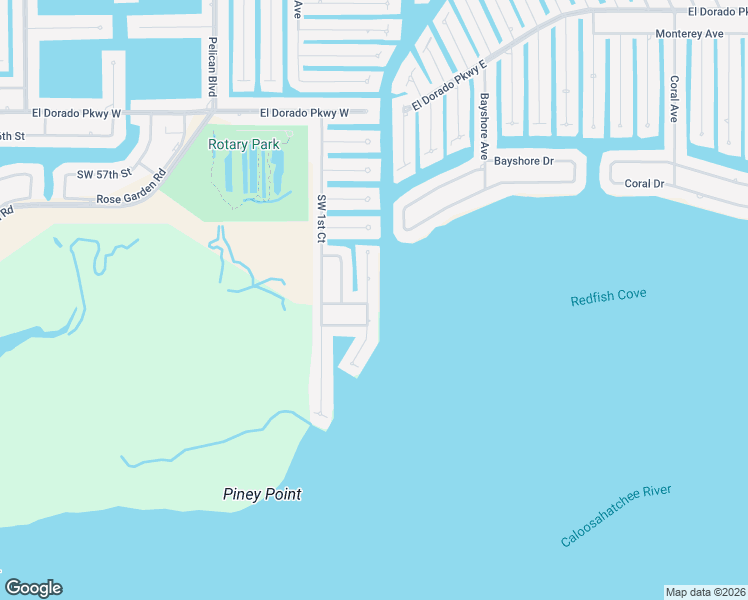 map of restaurants, bars, coffee shops, grocery stores, and more near 5827 Southwest 1st Avenue in Cape Coral
